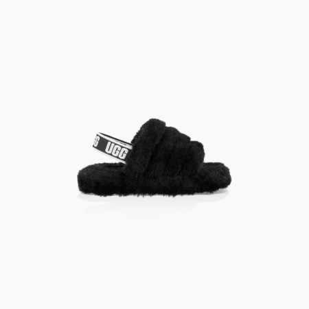 UGG Fluff Yeah Black Slides for Kids (EPRB38294)